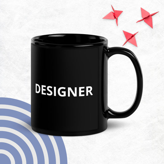 Designer | Black Glossy Mug